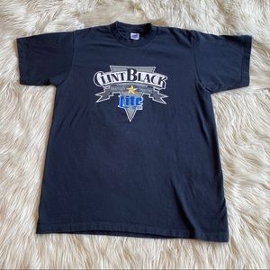 Vintage Clint Black Miller Lite Beer Promo T-Shirt 90s Country Music USA Made L